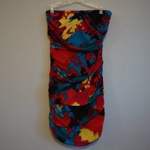 New Charlotte Russe Colorful Strapless Mini Party Dress size L